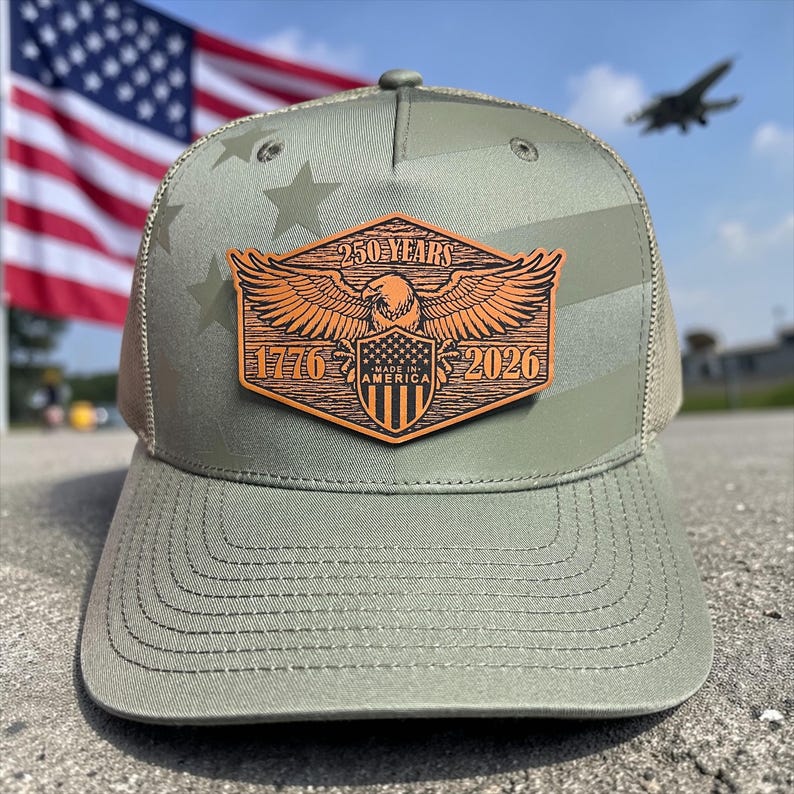 250th Anniversary American Independence Hat | 1776–2026 Patriotic Trucker Cap | Laser Engraved Patch | USA Flag Hat | USA hat | Freedom image 8