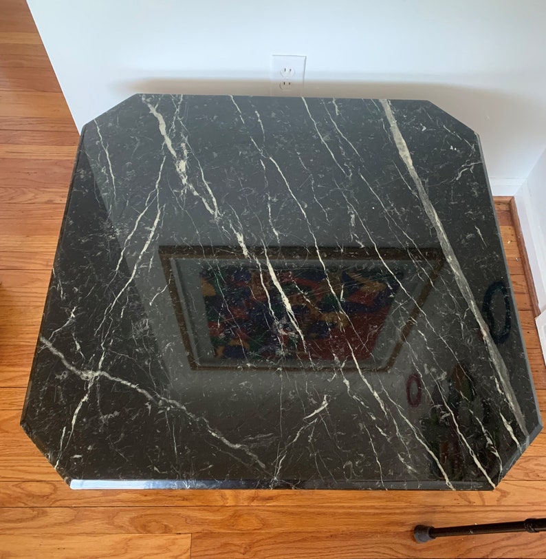 Vintage Black Italian Marble Coffee Table Etsy