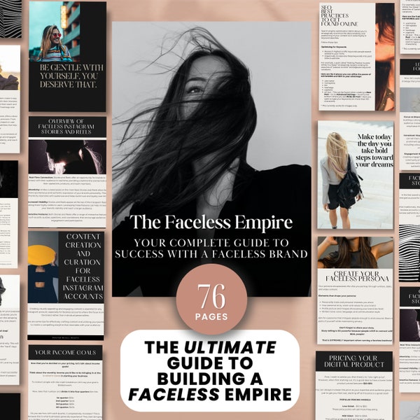 The Faceless Empire Ultimate Guide to Success with MRR, Master Resell Rights PLR, Digital Marketing Canva Template, Passive Income Instagram
