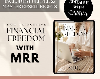 40 Page Financial Freedom with MRR guide, ebook PDF template with PLR, Master Resell Rights Included, Canva, Social Media, Small Business