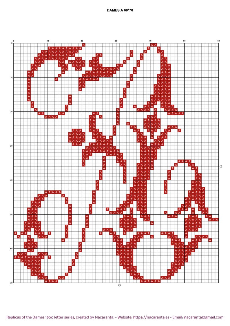 27 Cross-stitch Patterns Replica of the DAMES 1900 Old Alphabet ...
