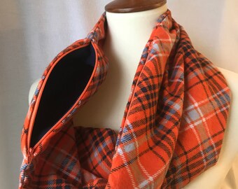 Orange & Blue Plaid Scarf