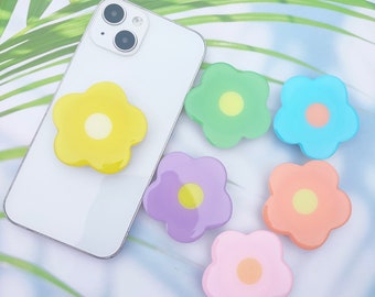 Resin Flower Phone Socket Solid Color Pop Socket with Unique Floral Design Functional Stylish Grip Stand for Phone Accessorize with gift