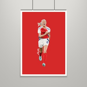 Leah Williamson Poster Art Print, Arsenal Women, Women&#39;s Football Gift, Sport Poster, Women&#39;s Football Player Poster, Women&#39;s Football Art