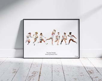 England Red Roses Print: 2025 World Cup Winners