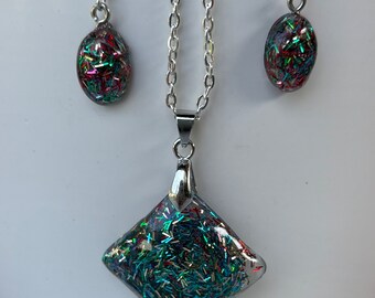 Pendant and Earrings