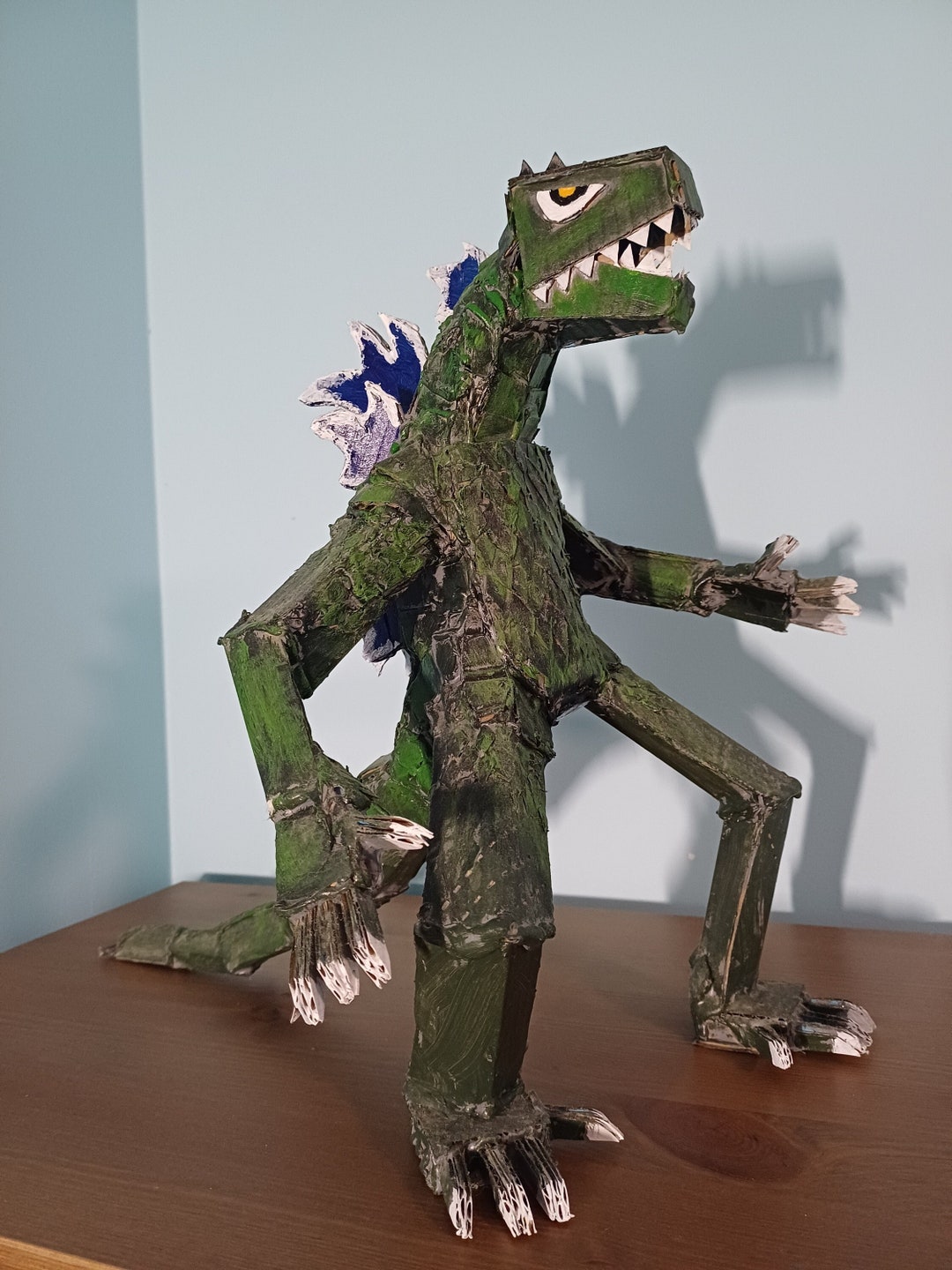 Cardboard Godzilla Statue Etsy