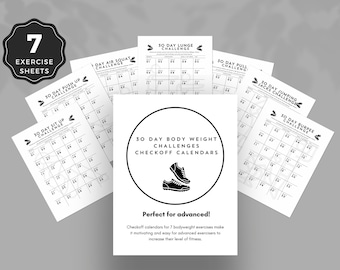 7 bodyweight exercise 30 day challenge calendar checkoffs for advanced. Motivate your clients with this printable fitness challenge PDF