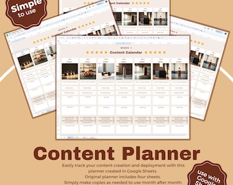 Google Sheets Content Calendar - Planner for Fitness Coaches & Businesses – Editable - Reusable - Simple and Easy to Use.