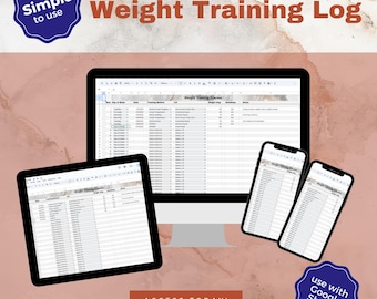 Google Sheets Weight Training Tracker - Log Your Lifts - Personal Use – Editable - Reusable - Simple and Easy to Use.