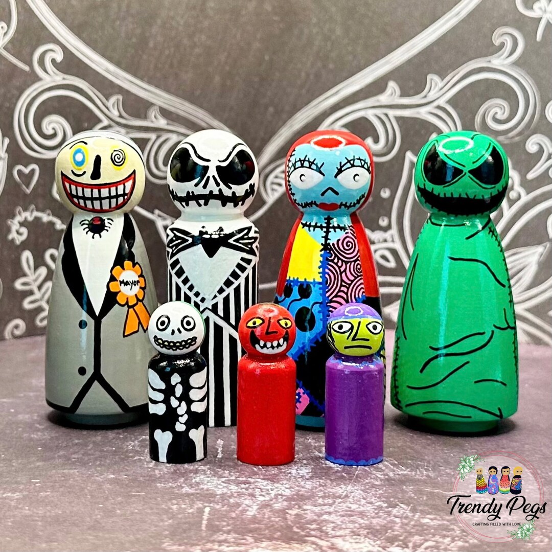 Halloween Peg Dolls Holiday Peg Dolls - Etsy