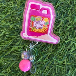 Bubble Jug Badge Reel – 90s Nostalgic Nurse ID Clip, Retro Candy Badge Holder, Cute Badge Reel for Nurses, CNAs, or Techs