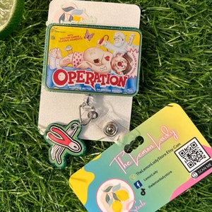Operation Game Badge Reel – Retro 90s Nurse Gift, Funny Hospital ID Holder, Game Night Accessory