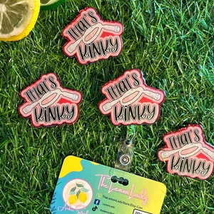 That’s Kinky Nurse Badge Reel – Naughty Medical Humor Badge, Funny RN Gift, Sassy ID Clip for Nurses, Cheeky Gag Badge Holder