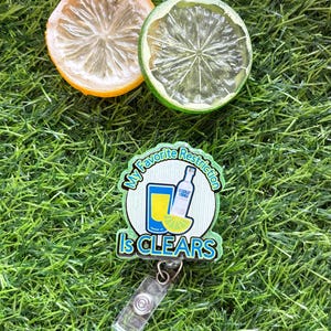NPO Nurse Badge Reel – Funny Ice Clears ID Clip, Pre-Op Gift, GI Nurse Badge, Medical Humor Badge Holder