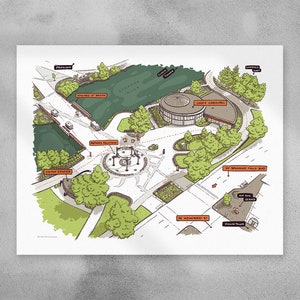 Riverfront Park Illustrated 11x14 Digital Print - Deel 2 - Spokane Washington