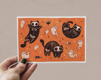 Spooky Kitty 4x6 Postcard - Limited