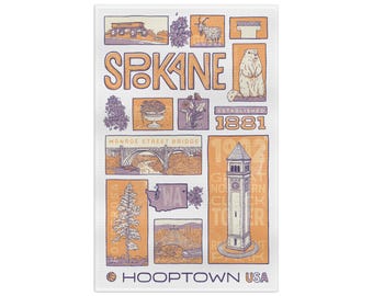 Spokane Collage Tea Towel