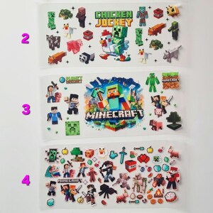 Children's/Kids Inspired Character Themed 16oz Plastic Cups,Plastic Libbey Cans, Roblox, Minecraft, Fortnit Tumbler Cups, Personalised Gifts image 6