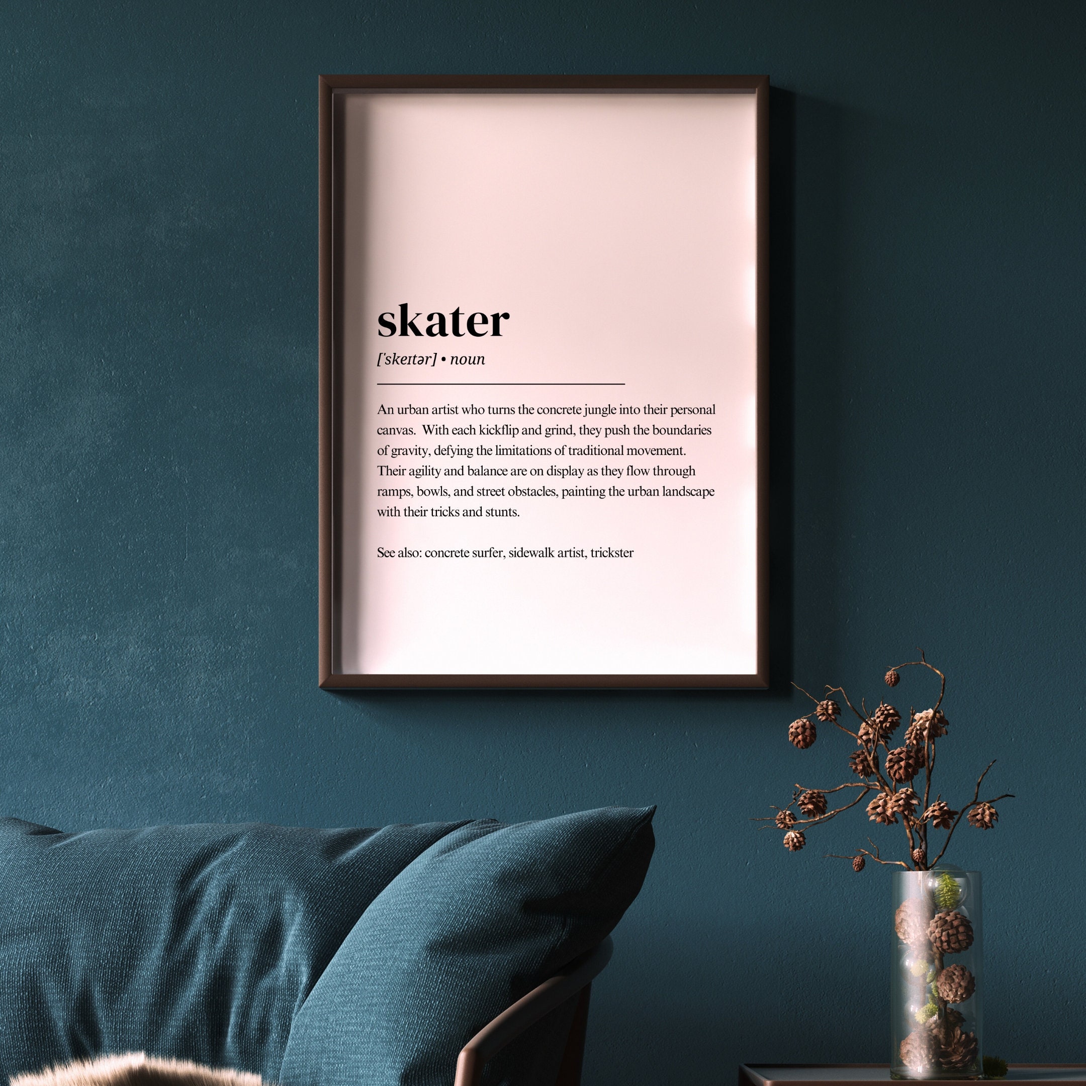 Skater Poster Skater Definition Skater Gift Skateboarding Gifts for