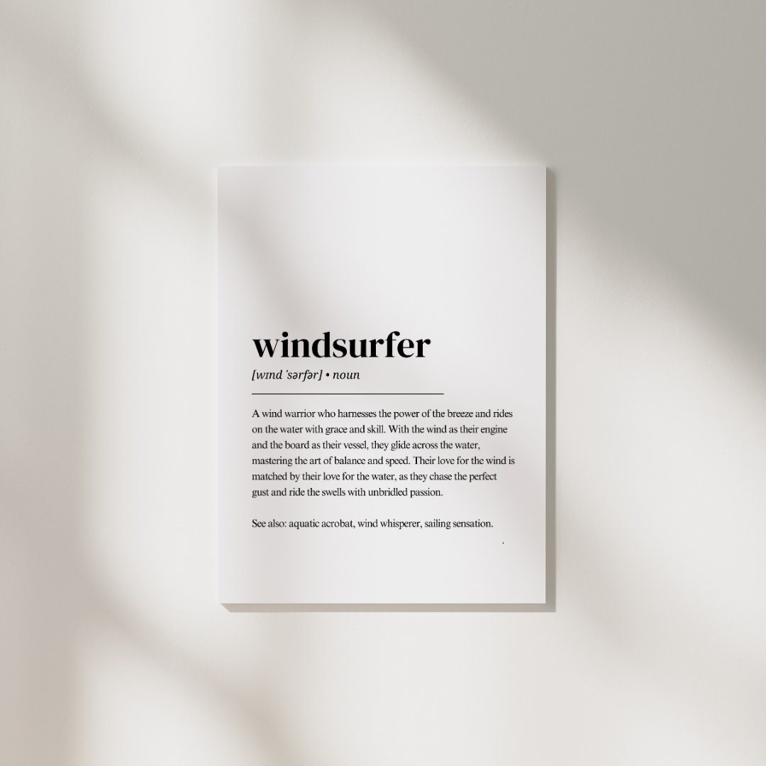 Windsurf Poster Windsurfer Definition Windsurf Gift Windsurfing