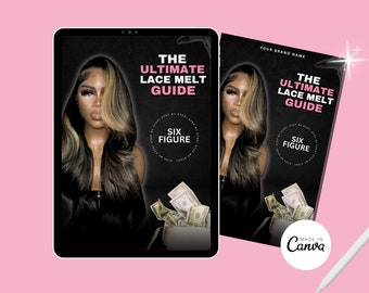Ebook cover template, Editable on canva, Planner cover, Training Manual, Hair seller, Hairstylist, wig, Masterclass, Lace, Wig, Tutorial