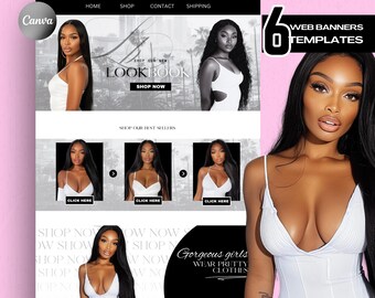 Editable Website Banner Templates, Fashion Boutique (Canva DIY)