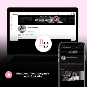 May include: A screenshot of a YouTube channel page for "Chanel Diamond". The page features a banner image with a city skyline and the text "Chanel Diamond". The profile picture is a woman with dark hair and a white top. The channel has a "Subscribed" button and tabs for "Home", "Videos", "Shorts", and "Community".