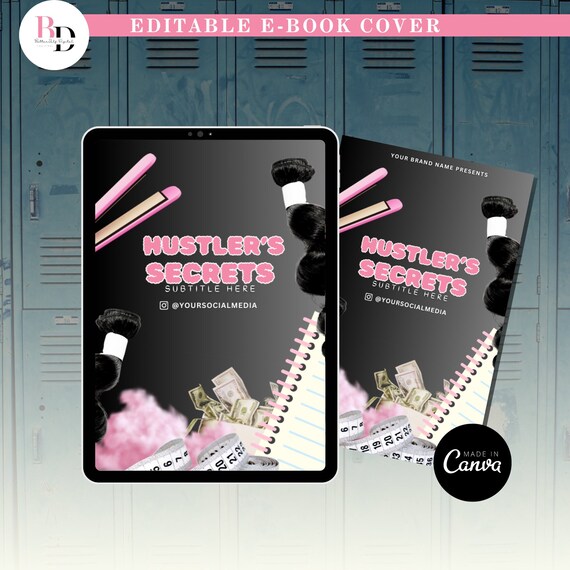 Ebook cover template, Editable on canva, Planner cover, Training Manual, List vendor, Hair seller, Hairstylist, wig, Masterclass