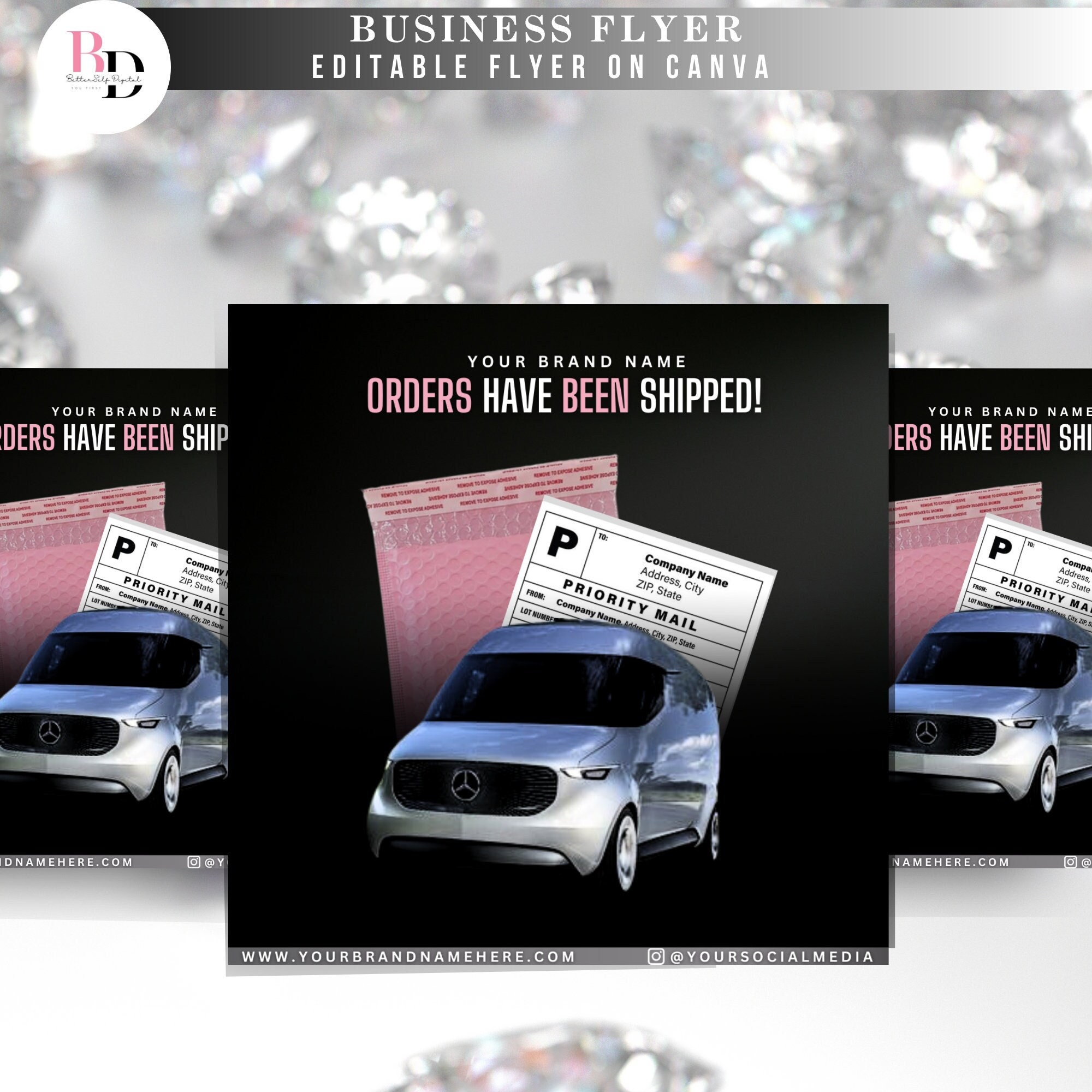 Post Order Sign Orders Are on the Way Flyer, Instagram Post, Orders Have Shipped Flyer ...