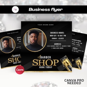 DIY Barber shop flyer, Editable template on Canva, Insant download, Barbershop, Bookings available, Canva design, Social media post