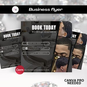 Boekingsflyer voor doe-het-zelfkapperszaak, Boek nu, Boekingen beschikbaar, Bewerkbaar op Canva, Socialmediasjabloon, Instagram-bericht
