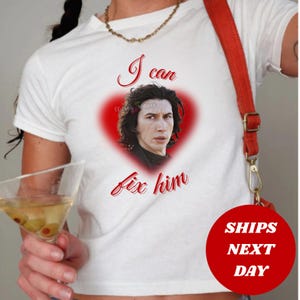 Kylo Ren Adult Baby Tee - Aesthetic Star Wars t shirt, I Can Fix Him Shirt, Baby Tee for Fans, Ben Solo Shirt