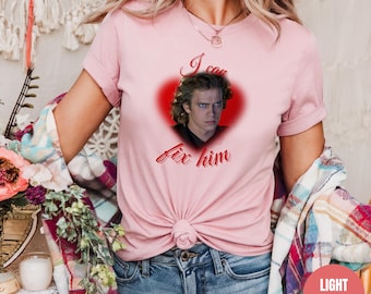 Anakin Skywalker Mogę go naprawić Unisex Gruba bawełniana koszulka Star Wars Hayden Christensen