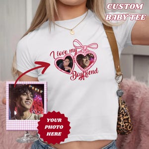 Custom personalized kpop concert adult baby tee, i love my boyfriend baby tee, coquette aesthetic gift for kpop fan, soft cute fan tee merch
