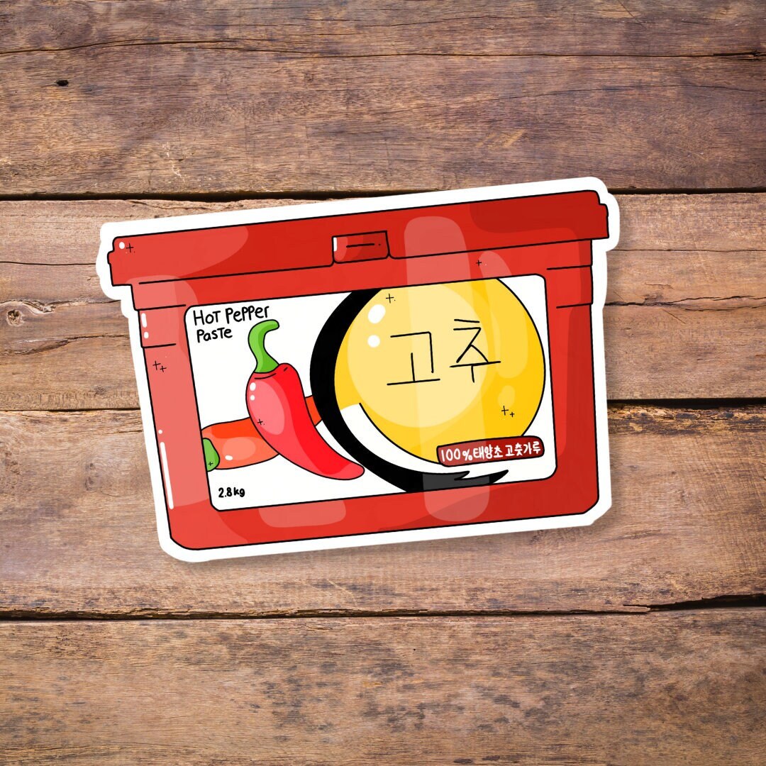 Hot Pepper Paste Vinyl Sticker, Asian Food Sticker, Korean Waterproof