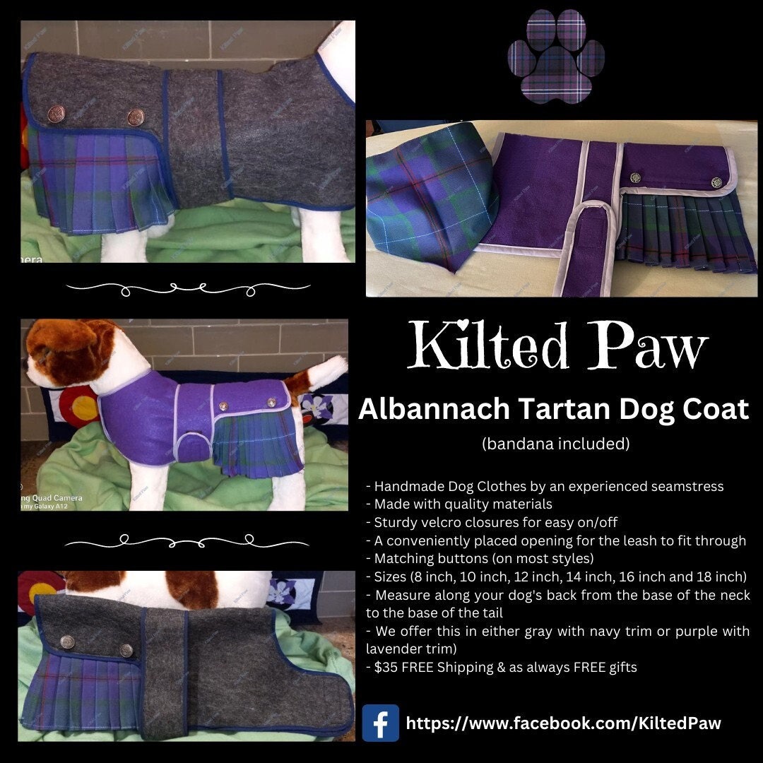 Dog Kilt & Bandana. Albannach universal Tartan Etsy