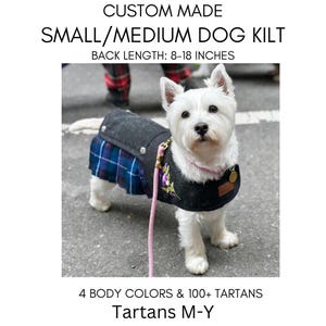 Custom Dog Kilt Coat – Small & Medium Breeds | 8–18” Back | 100+ Tartans