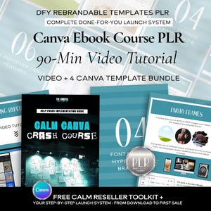 Canva Ebook Course PLR, Create Guides & Courses Video Tutorial ADHD Entrepreneur Done for You Course to Rebrand and Sell as Your Own