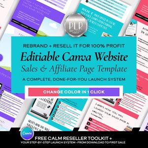 Editable Canva Website Template Bundle, High Converting Page for Digital Product Launch Stan Store, Beacon Neurodivergent PLR
