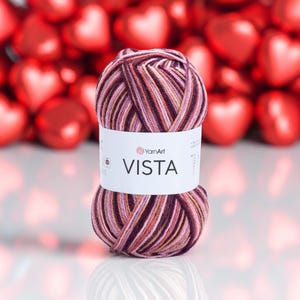 YarnArt Vista Multicolor Acrylic Yarn for Colorful Garments Warm Accessories and Easy Everyday Projects