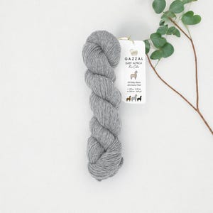 Gazzal Baby Alpaca Pure Colors Yarn Undyed Natural Yarn for Eco Projects Soft Luxury Wool for Hand Knitting