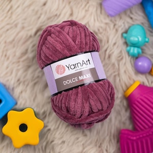 YarnArt Dolce Maxi Extra Thick Chenille Yarn for Chunky Crochet Blankets Pillows Plush Toys Home Decor
