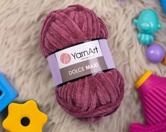 YarnArt Dolce Maxi Extra Thick Chenille Yarn for Chunky Crochet Blankets Pillows Plush Toys Home Decor