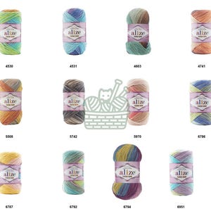 Alize Cotton Gold Batik -Self Striping Yarn For Summer Projects Cotton Yarn For Amigurumi Soft Yarn For Crochet Toys Lightweight Cotton Yarn image 4