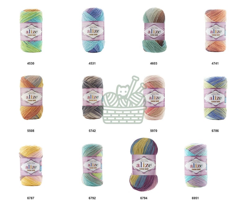 Alize Cotton Gold Batik -Self Striping Yarn For Summer Projects Cotton Yarn For Amigurumi Soft Yarn For Crochet Toys Lightweight Cotton Yarn image 4