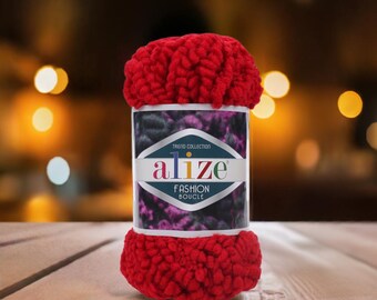 Hilo voluminoso Alize FashionBoucle 70 % acrílico para cabello rizado amigurumi, hilo texturizado para bufandas de invierno, sombreros y accesorios llamativos.