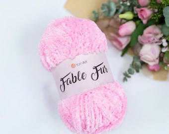 YarnArt Fable Fur Faux Fur Yarn for Knitting and Crochet Ultra Soft Plush Yarn for Cozy Projects and Accessories