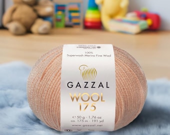 Gazzal Wool 175 Knitting Yarn Premium Quality Soft Wool for Crocheting and Knitting Warm Garments and Accessories