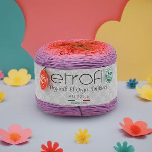 Etrofil Puzzle Gradient Yarn Soft Color Changing Yarn for Knitting Shawls Blankets Sweaters Crochet Yarn Cake